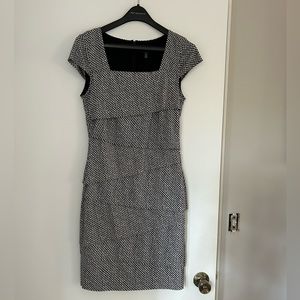 WHBM black & white slimming cocktail dress